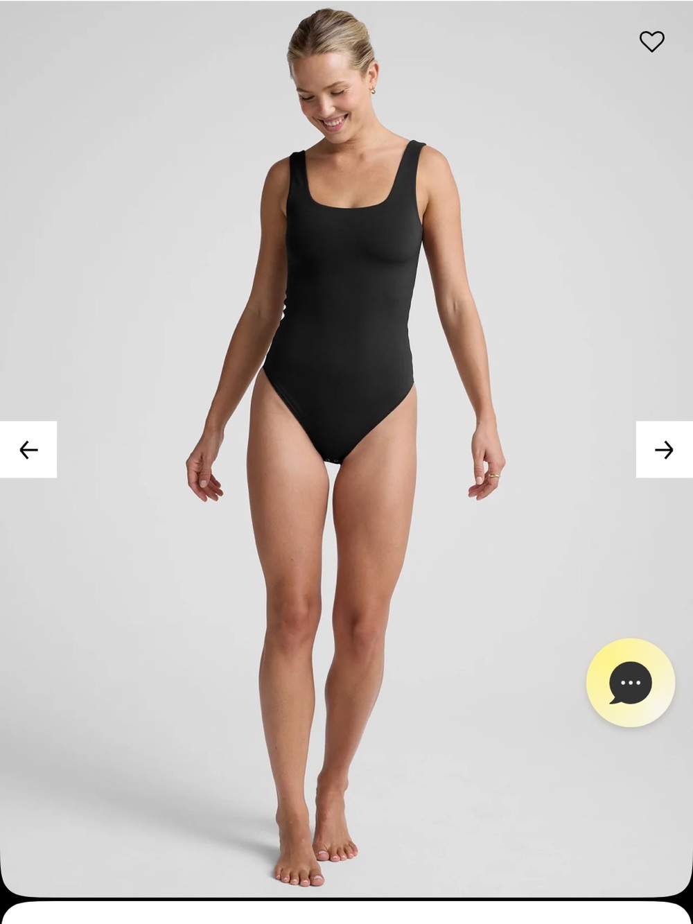 EUC Beyond Yoga Black Scoop-Back Base Tank Bodysuit